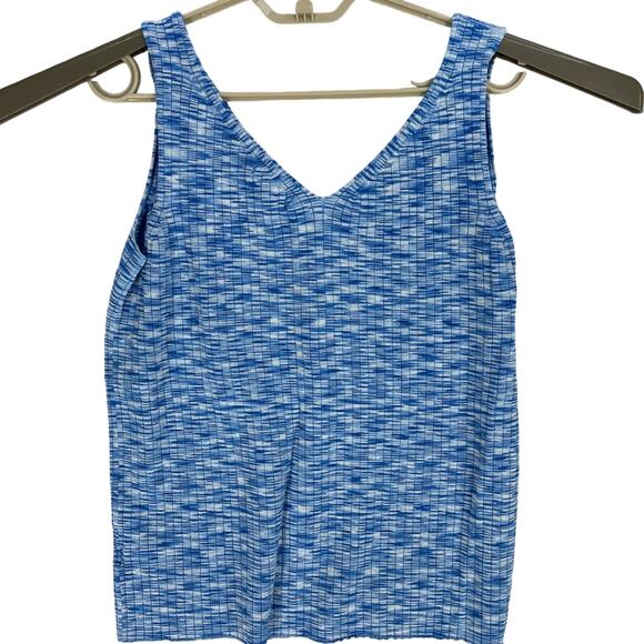 Y2K 2000s Nine West Women Tank Top Size Large Blue V-Neck Retro Casual - Picture 2 of 6